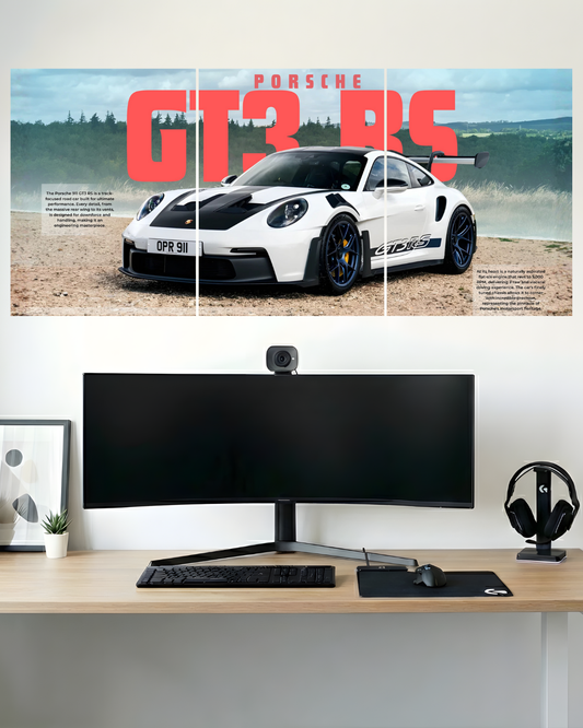 PORSHCE GTR3S | 3 PIECE SPLIT DESIGN CAR POSTER