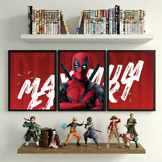 DEADPOOL | 3 PIECE SPLIT WOODEN FRAMES | MARVEL
