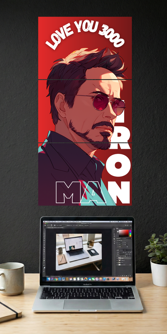 TONY STARK LOVE YOU 3000 | 3 PIECE SPLIT DESIGN MOVIE POSTER | IRON MAN | MARVEL