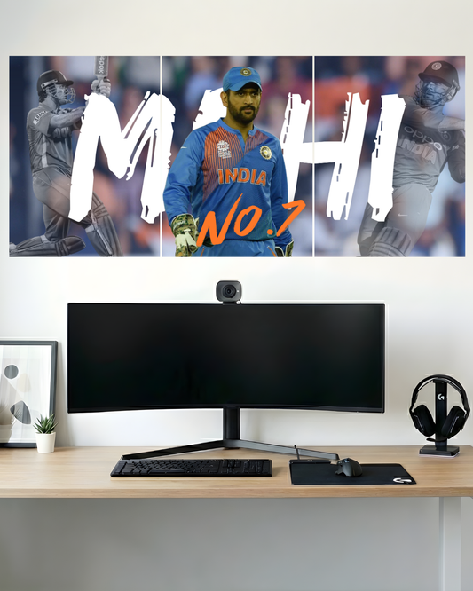 MAHINDER SINGH DHONI | 3 PIECE SPLIT DESIGN CRICKET POSTER | SPORTS