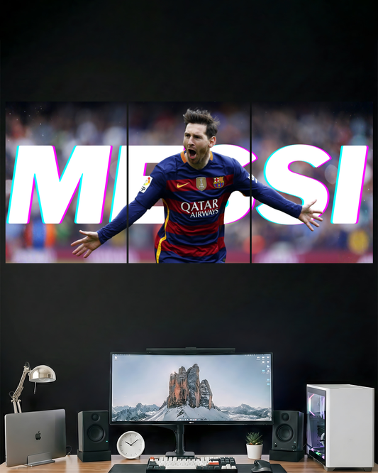 MESSI | 3 PIECE SPLIT DESIGN FOOTBALL POSTER | SPORTS