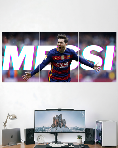 MESSI | 3 PIECE SPLIT DESIGN FOOTBALL POSTER | SPORTS