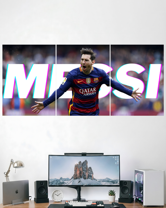 MESSI | 3 PIECE SPLIT DESIGN FOOTBALL POSTER | SPORTS