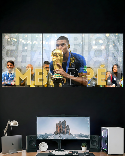 CHAMPION MBAAPE | 3 PIECE SPLIT DESIGN FOOTBALL POSTER | SPORTS