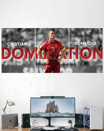 DOMINATION RONALDO | 3 PIECE SPLIT DESIGN FOOTBALL POSTER | SPORTS