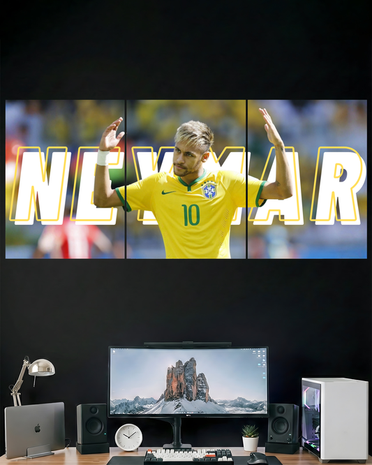 NEYMAR | 3 PIECE SPLIT DESIGN FOOTBALL POSTER | SPORTS