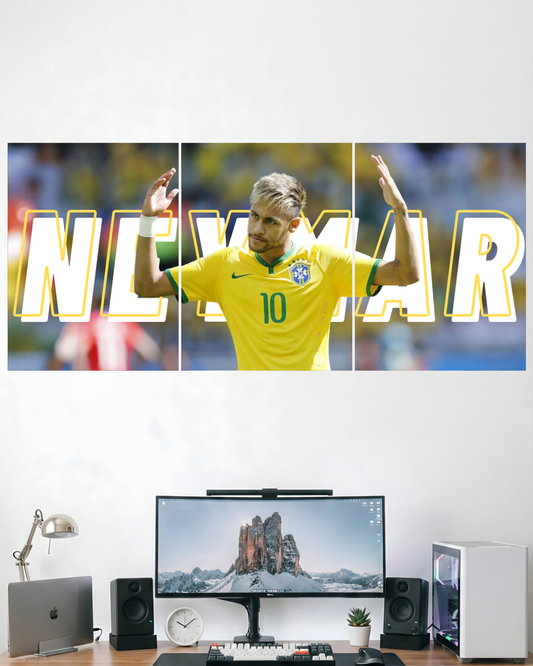 NEYMAR | 3 PIECE SPLIT DESIGN FOOTBALL POSTER | SPORTS