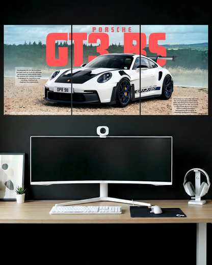 PORSHCE GTR3S | 3 PIECE SPLIT DESIGN CAR POSTER