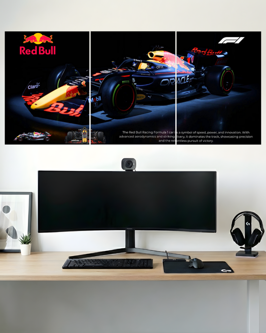 RED BULL RACING F1 TRIPTYCH | 3 PIECE SPLIT DESIGN CAR POSTER