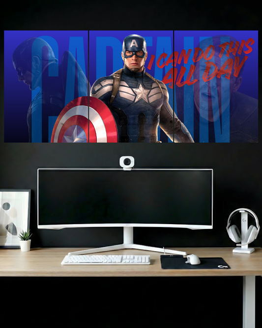 CAPTAIN AMERICA  #01 | 3 PIECE SPLIT DESIGN MOVIE POSTER | MARVEL