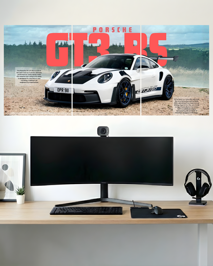 PORSHCE GTR3S | 3 PIECE SPLIT DESIGN CAR POSTER