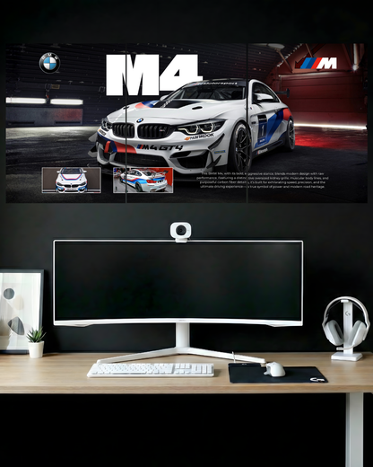 BMW M4 | 3 Piece Split Design Poster