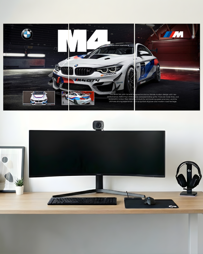 BMW M4 | 3 Piece Split Design Poster