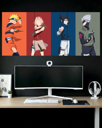 NARUTO CREW | 3 PIECE SPLIT DESIGN ANIME POSTER | NARUTO UZUMAKI