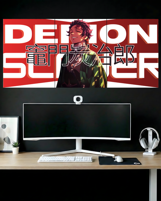 TANJIRO KAMADO | 3 PIECE SPLIT DESIGN ANIME POSTER | DEMON SLAYER