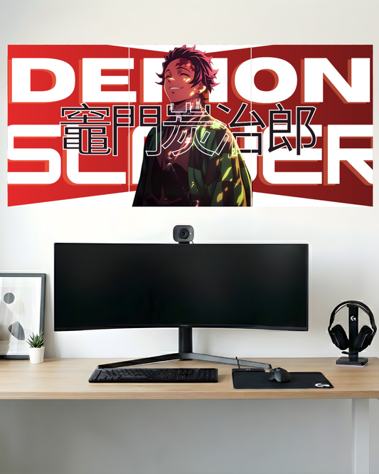 TANJIRO KAMADO | 3 PIECE SPLIT DESIGN ANIME POSTER | DEMON SLAYER