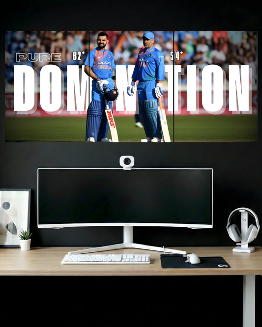 VIRAT KOHLI AND MAHINDER SINGH DHONI | 3 PIECE SPLIT DESIGN CRICKET POSTER | SPORTS