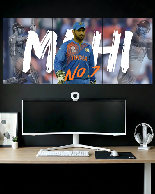 MAHINDER SINGH DHONI | 3 PIECE SPLIT DESIGN CRICKET POSTER | SPORTS