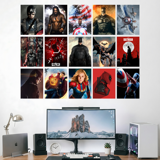 Super Hero  Wall Posters Pack of 15 Posters - Wall Decore Pack