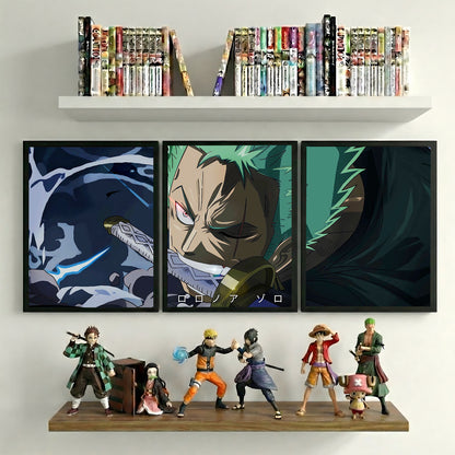 RORONOA ZORO | 3 PIECE SPLIT WOODEN FRAMES | ONE PIECE | ANIME